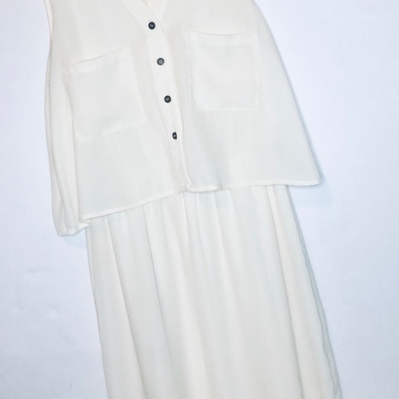 Maison Jules Sleeveless Off White Flowy Dress - Picture 9 of 10